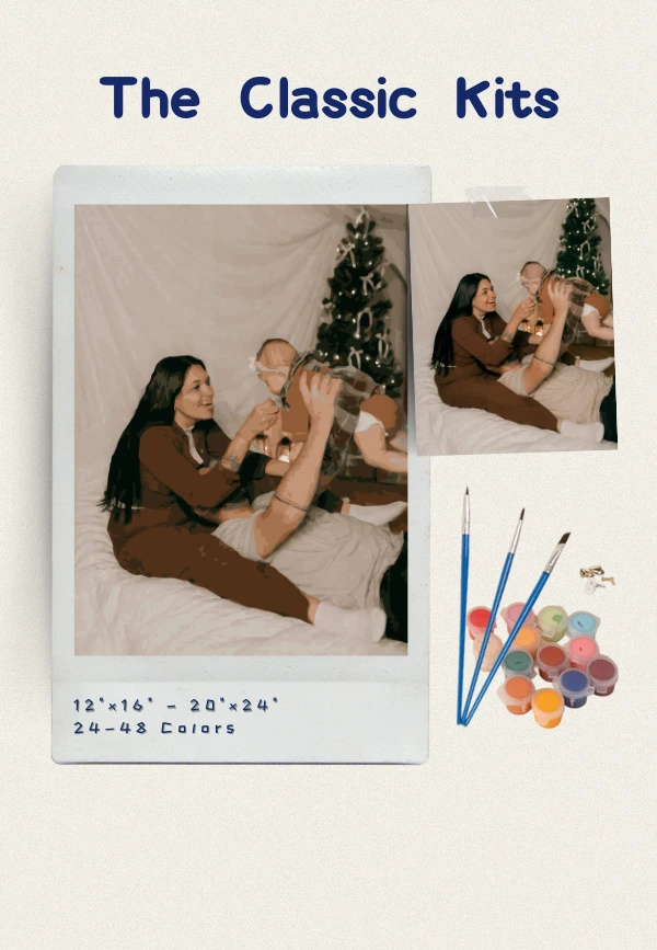 The Classic Custom Paint by Numbers Kit - Family Portrait Example (12x16 to 20x24 inch)