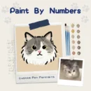 Personalized paint by numbers for cats, featuring a grey and white cat illustration with acrylic paint set.
