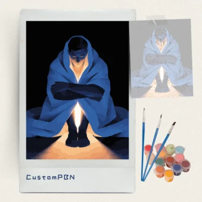 DIY paint by numbers kit with 24 colors and brushes