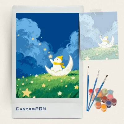 DIY kids room paint by numbers kit with 24 colors