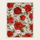 Vintage red roses and white jasmine paint by numbers pattern