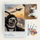 French Bulldog in fighter pilot helmet custom paint by numbers kit