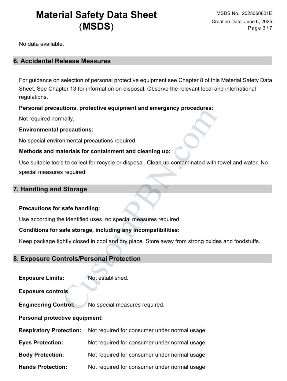 Safety report confirming no respiratory masks, goggles, or gloves are required when using our custom paint by numbers kits at home.