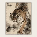 Finished fierce Tiger portrait paint by numbers painting with 24 high-pigment acrylic colors.