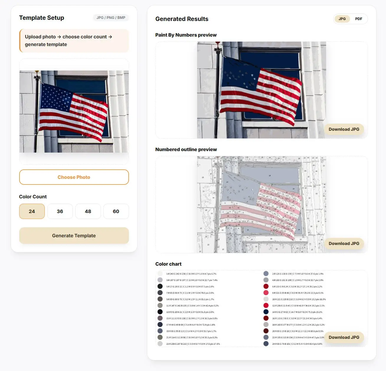 convert photo to paint by number online free results dashboard