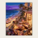 Finished sunset beach balcony ocean view paint by numbers canvas