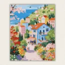 Finished coastal village seaside paint by numbers for adults