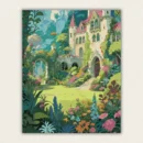 Finished fairy tale castle and garden paint by numbers for adults