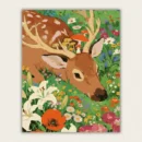 Floral deer and mushrooms paint by numbers for adults finished canvas.