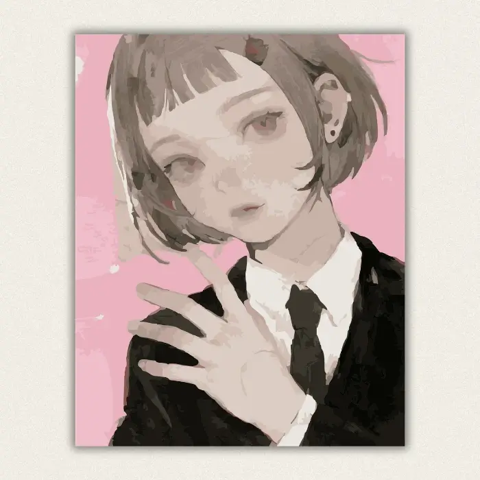 Anime girl portrait paint by numbers kit for adults
