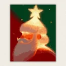 Glowing Christmas tree paint by numbers finished artwork