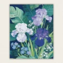 Completed blue and white Iris flower paint by numbers art canvas from US stock.