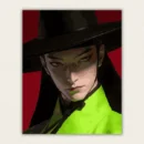 Neon noir hat portrait paint by numbers kit