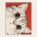 Complete peeking cat paint by numbers kit with canvas, brushes, paints and reference