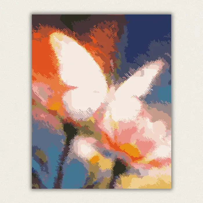 Abstract butterfly paint by numbers finished canvas