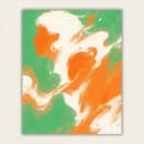Abstract orange and green fluid art woman profile paint by numbers canvas for adults