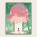 Ballerina dancing beneath a giant pink bloom paint by numbers finished canvas