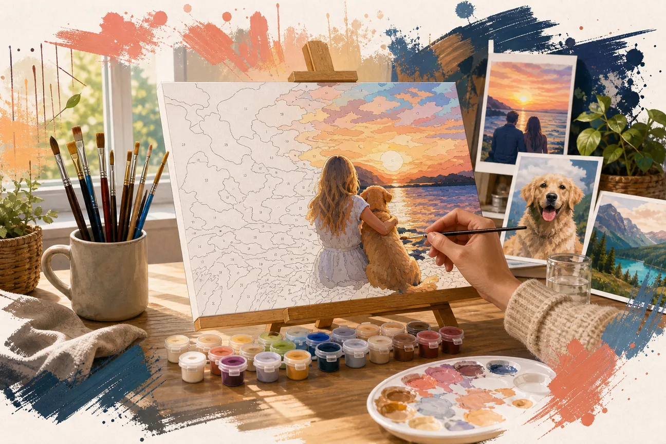 Editorial illustration illustrating Best Custom Paint by Numbers Kits