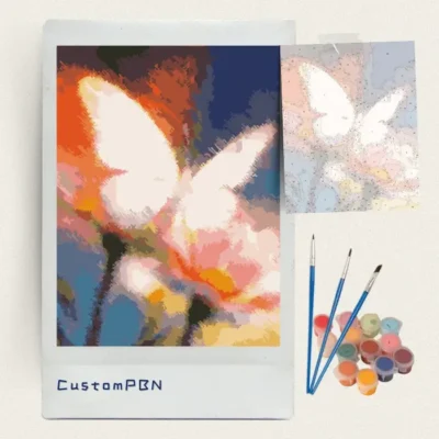 Complete CustomPBN paint kit with canvas, acrylic paints, and brushes