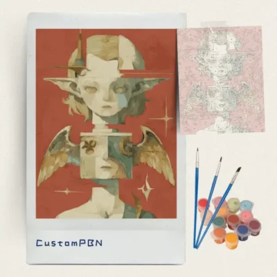 CustomPBN complete DIY paint by numbers kit with paints and brushes for mystical artwork