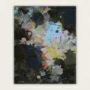Dreamy garden scene with a figure in white seated among masses of flowers paint by numbers finished canvas