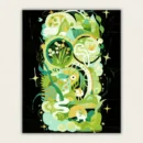 Enchanted forest at night paint by numbers canvas with glowing mushrooms and woodland animals