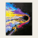 Hillside village with a giant black vortex swallowing the scene paint by numbers finished canvas