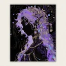 Jewelled noble with violet hair and a golden crown paint by numbers finished canvas