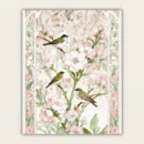 Pink blossom birds vintage floral paint by numbers kit for adults, proudly made in USA with fast shipping.