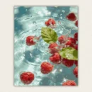 Raspberries and mint splashing into clear water paint by numbers finished canvas