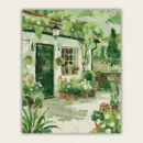 Rustic cottage garden pathway paint by numbers kit for adults, proudly made and shipped from USA.