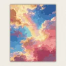 Shimmering rainbow clouds at golden sunrise paint by numbers finished canvas