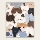 Spotted and tabby cat faces packed together paint by numbers finished canvas