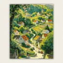 Terraced flower village on a spring hillside paint by numbers finished canvas